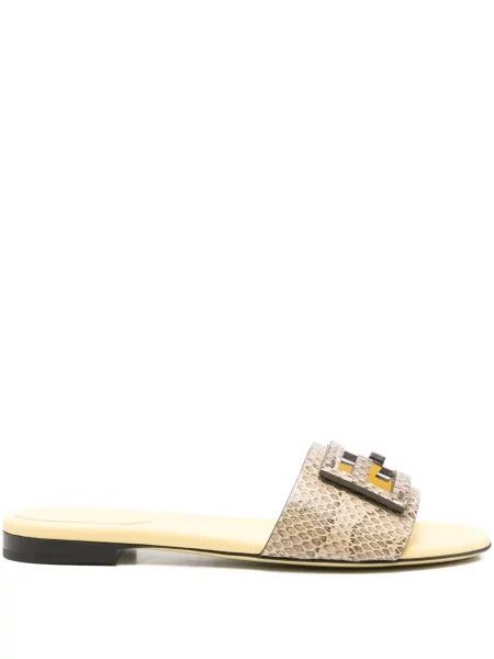 Sandale Fendi din piele galben