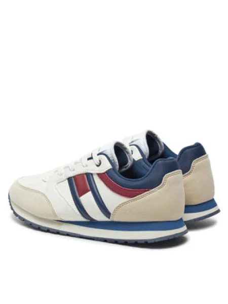 Tommy Hilfiger Sneakersy Flag Low Cur Lace-Up Sneaker biela