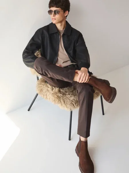 Medicine pantofi de piele intoarsa maro