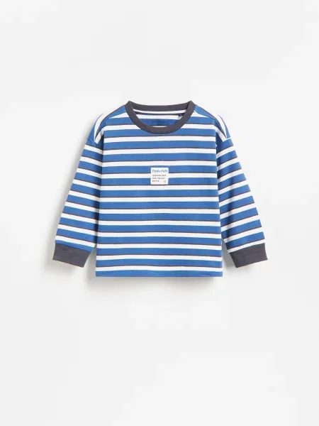 Reserved longsleeve w paski niebieski