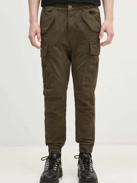 Kalhoty Alpha Industries Spodnie Alpha Industries Alman Pant ve střihu cargo zelená