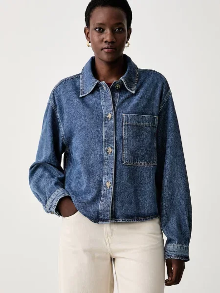 Marc O'Polo cămașă de damă din denim albastru
