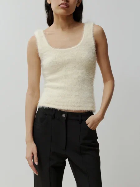 EDITED Top brodat Thalke pastel galben