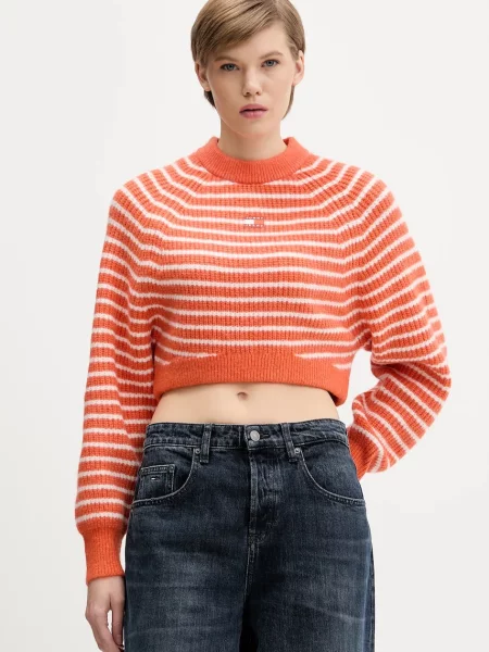 Tommy Jeans Pulover s dodatkom vune narančasta