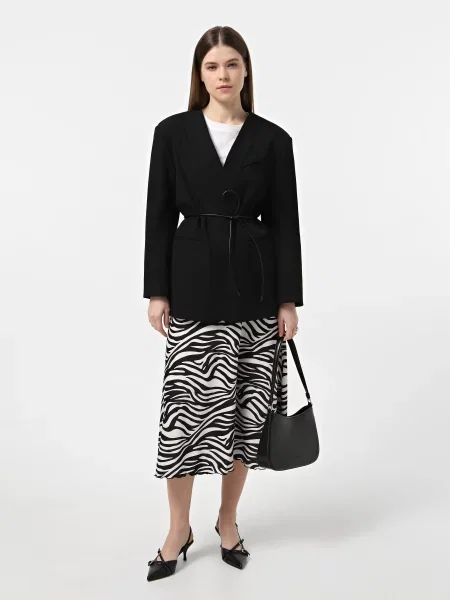 Спідниця міді Braska білий/чорний шовк біла