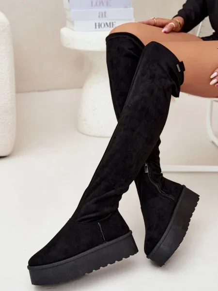 Čizme Big Star Shoes s platformom crna