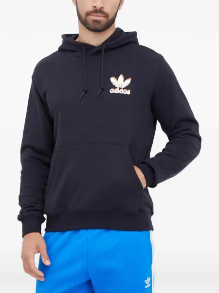 Csíkos tornaterem rövidnadrág Adidas nyomtatás kék
