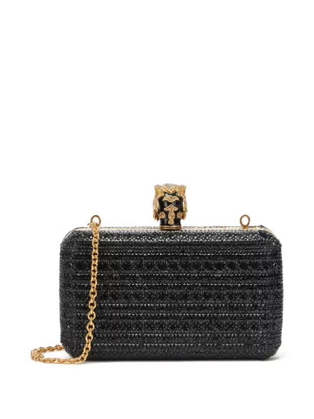 Clutch Roberto Cavalli με ρίγες τίγρη περιδέραιο μαύρο