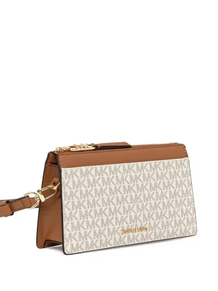 Spodnie Michael Michael Kors skórzane bez obcasa plecione różowe