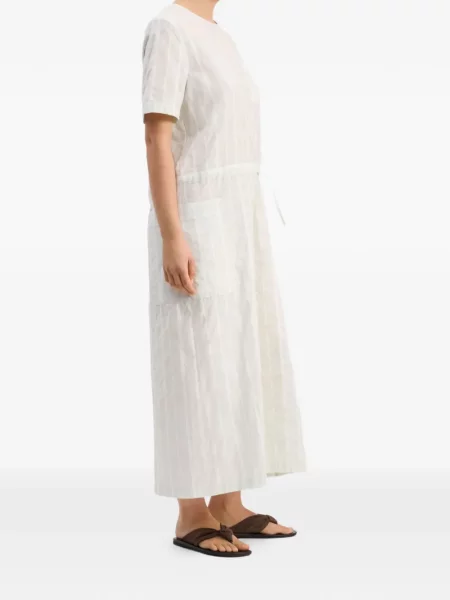 Rochie midi Loulou De Saison cu dungi alb