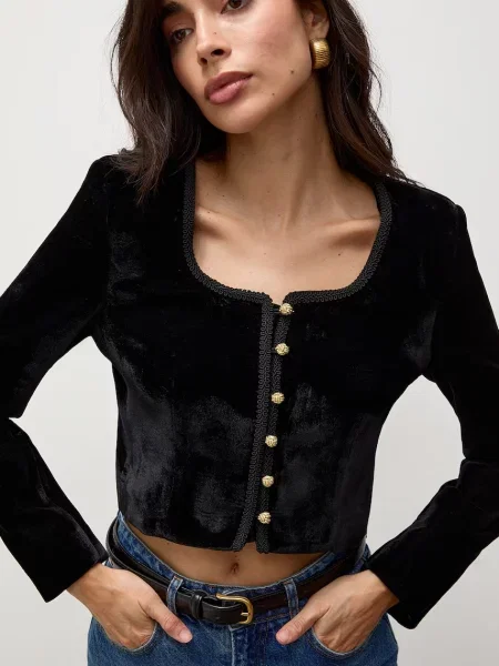 Answear.LAB sacou pentru femei din velur negru