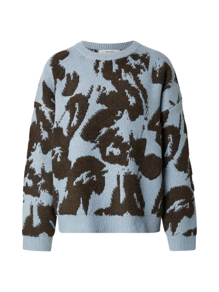 TOPSHOP Svetr STACY chladná / tmavě hnědá modrá