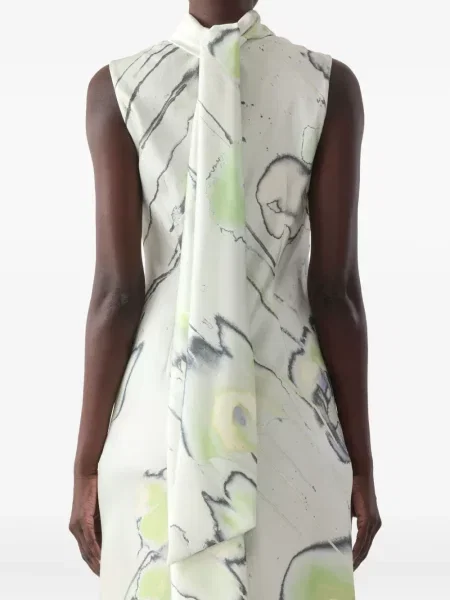 Миди рокля Jason Wu Collection на цветя с принт до коляното бяло