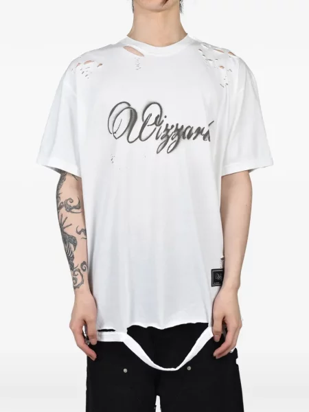 Tricou Wizzard zdrențuiți alb