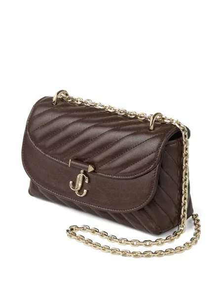 Geanta crossbody Jimmy Choo matlasată maro