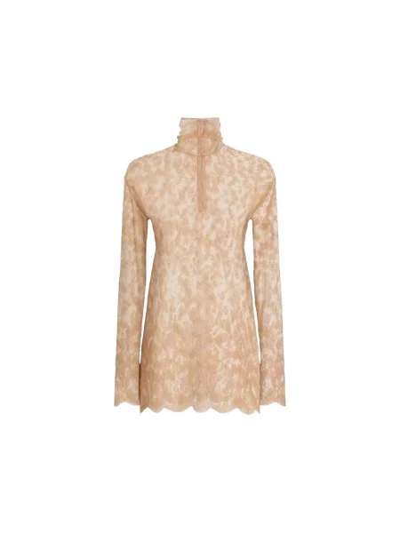 Bluzka Dolce And Gabbana koronkowa beżowa