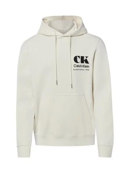 Calvin Klein Jeans sweter z kapturem Mężczyźni biały|wielokolorowy S biały