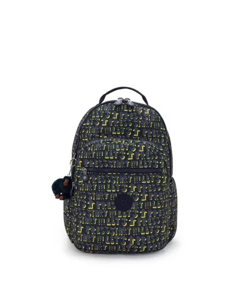 KIPLING Batoh Seoul námořnická modř / žlutá / čedičová šedá