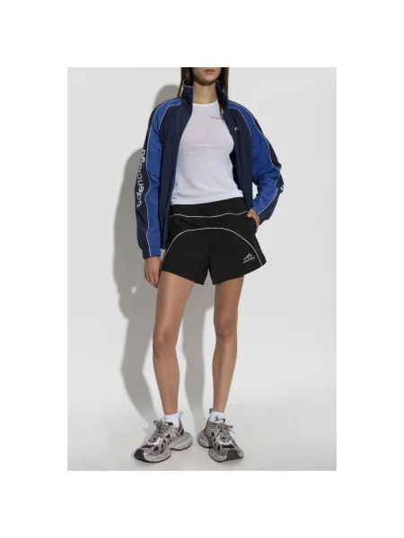 Lniany top Balenciaga z logo biały