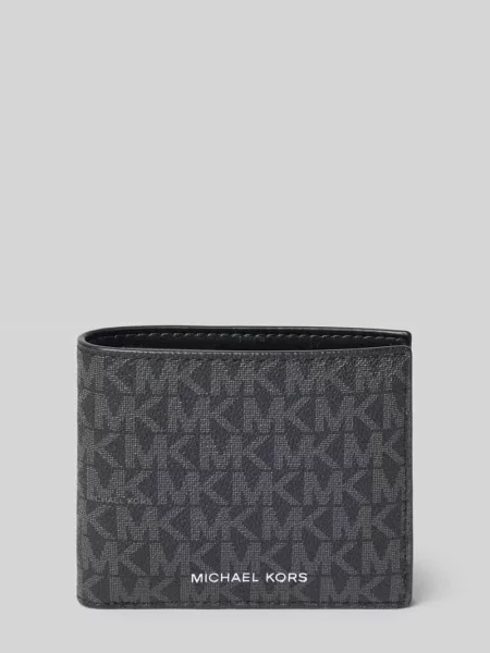 Portfel z detal z logo Michael Kors czarny