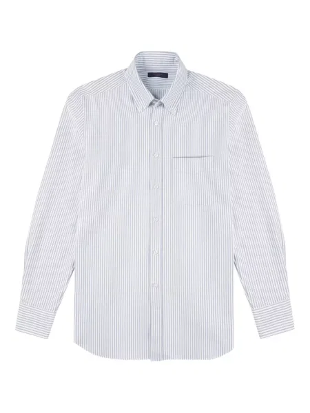 Cămașă Slowear cu dungi din țesătură twill albastru