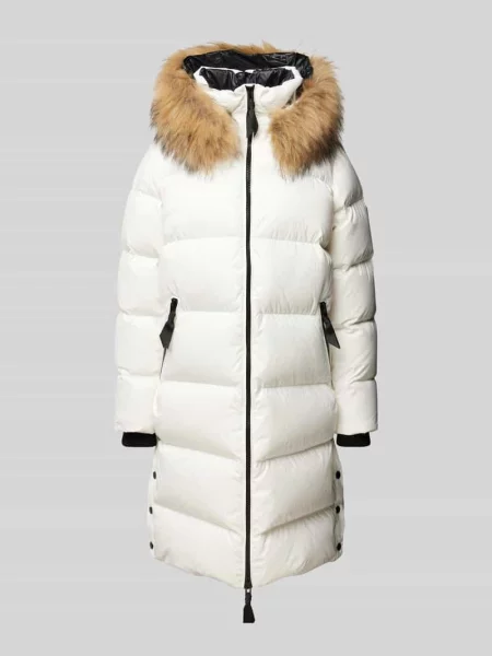 Płaszcz puchowy z obszyciem sztucznym futrem Rock'n Blue biały