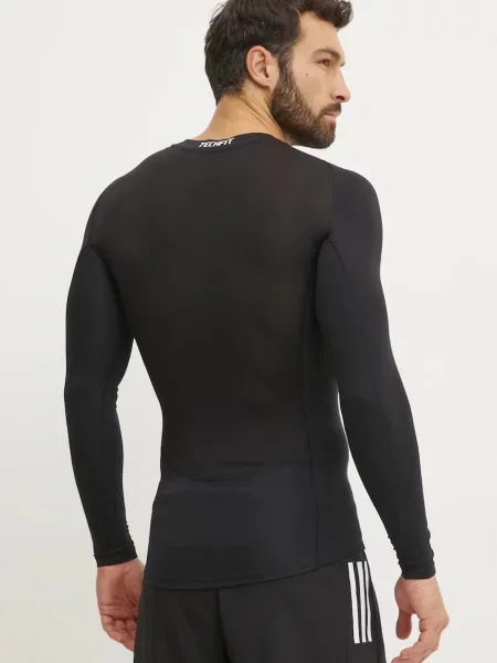 Tricou adidas TECHFIT Compression Training Long Sleeve Long-Sleeve Top Black/ A Charcoal S negru