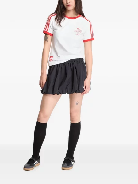 Tricou Adidas cu broderie cu dungi tenis negru