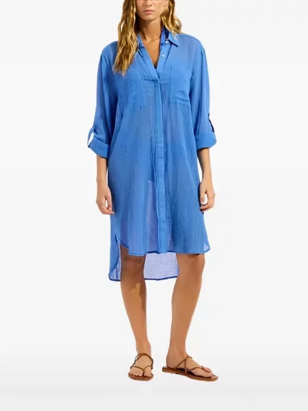 Koszula Seafolly z twillu niebieska