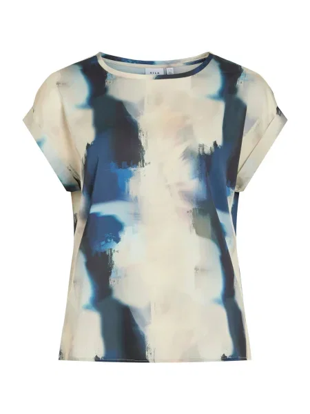 VILA Bluză VIEllette / bleumarin / albastru închis bej