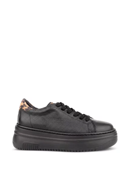 Sneakerși Sergio Moretti Firenze cu platformă cu imagine cu model leopard negru