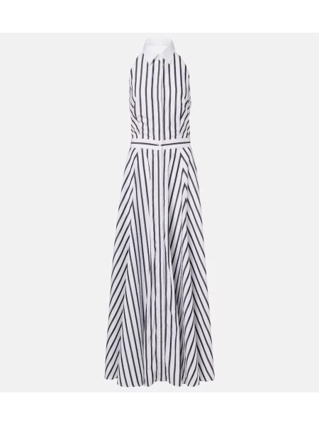 Rochie tip cămașă Ralph Lauren Collection cu dungi de costum alb