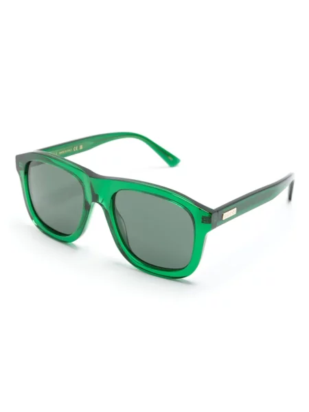 Saulės akiniai Gucci Eyewear su autografu žalia