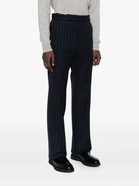 Pantaloni Tom Ford de lână cu dungi albastru