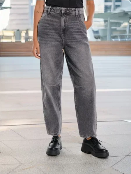 Джинсові штани карго-джогери сірий
