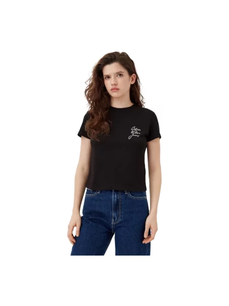 T-shirt z nadrukiem z logo Calvin Klein Jeans czarna