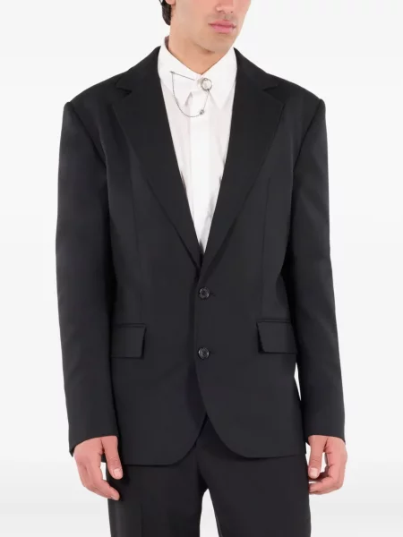 Sacou Roberto Cavalli de lână cu imagine cu model leopard negru