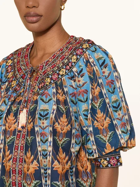 Farm Rio Koszulka Z Dekoltem W Serek blau czerwona