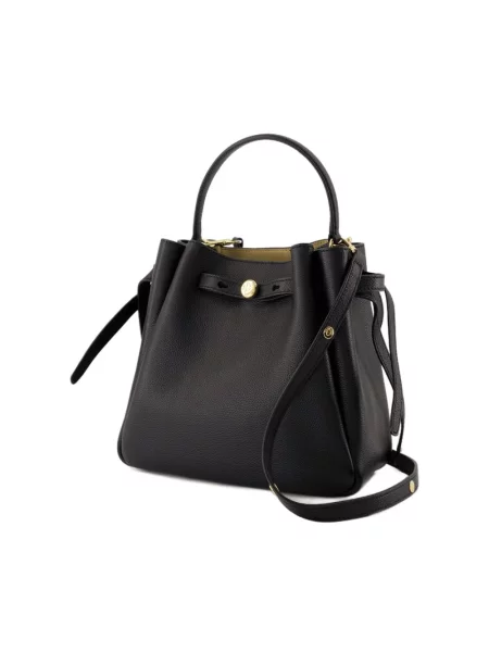 Kapelusz Tory Burch skórzany czarny