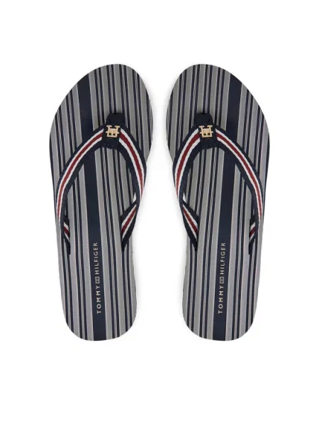 Джапанки Tommy Hilfiger IM PLATFORM BEACH SANDAL със скосена платформа тъмносиньо