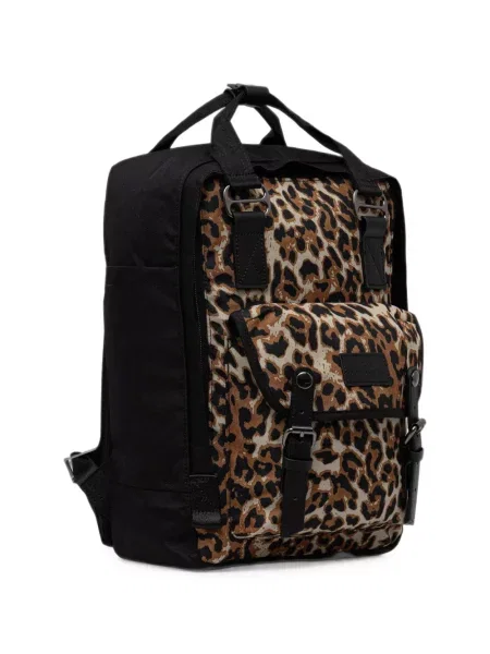 Rucsac Doughnut cu imagine cu model leopard cu cataramă negru