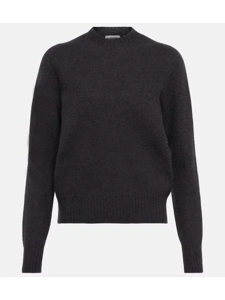 Pulover Jil Sander de lână cu decolteu rotund gri