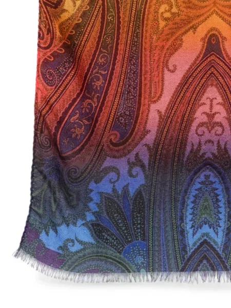 Fular Etro cu imagine cu model paisley roșu