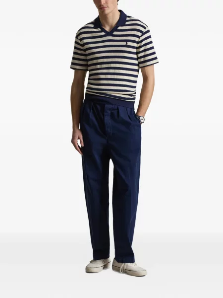 Ριγέ δερμάτινος κάλτσες Polo Ralph Lauren με κορδόνι μαύρο