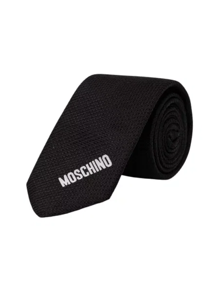 Moschino krawat jedwabny czarny