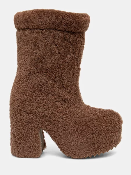 Vlnené čižmy Inuikii Shearling Heel hnedá