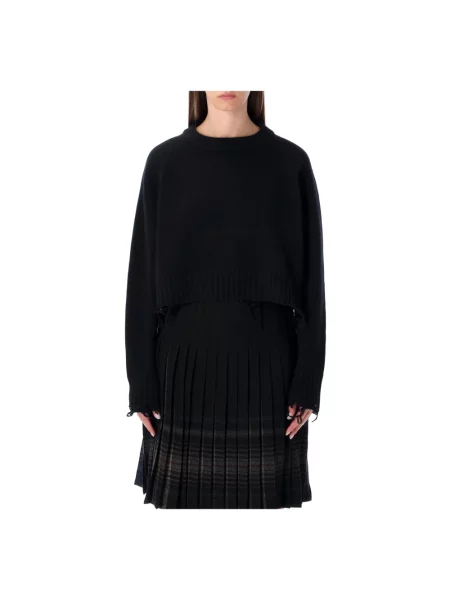 Sweter Low Classic klasyczny o krotszym kroju czarny