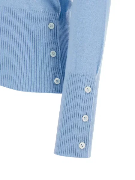 Cardigan Thom Browne cu decolteu în V albastru