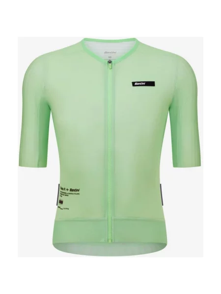 Koszulka rowerowa Santini x Mads Pedersen Momentum Series Sleek krótki rękaw jasnozielony M zielona