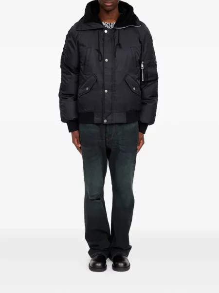 Geacă bomber Mm6 Maison Margiela cu glugă negru
